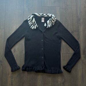 Gymboree Cardigan with Zebra Print Collar